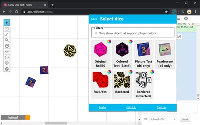 Fancy Dice for Roll20